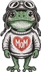 Aviator Frog Kawaii Mom