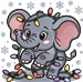 Elephant with Christmas Lights