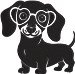 Dachshund with Glasses Cartoon