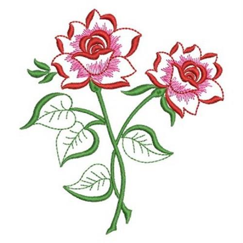 Pink Rose Free Machine Embroidery Design