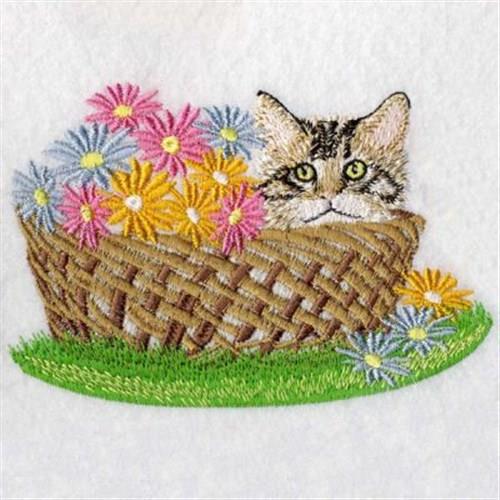 Cat In Bloom Embroidery Kit