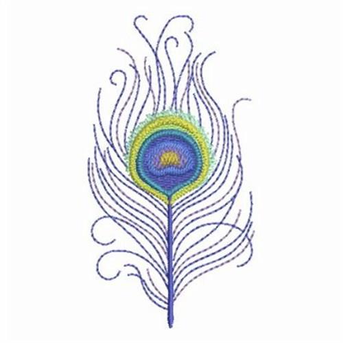 Peacock Feather Tip Embroidery Design