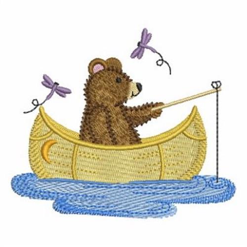 Fishing Teddy Bear Embroidery Design