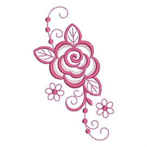 Rose sketch redwork machine embroidery design - Machine Embroidery Geek