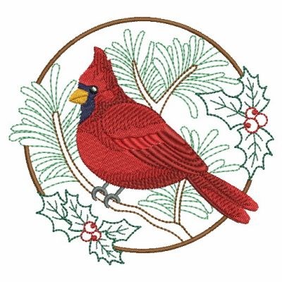 Embroidered Cardinal