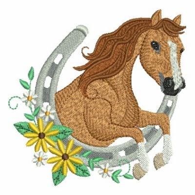 Horse & Horseshoe Embroidery Design