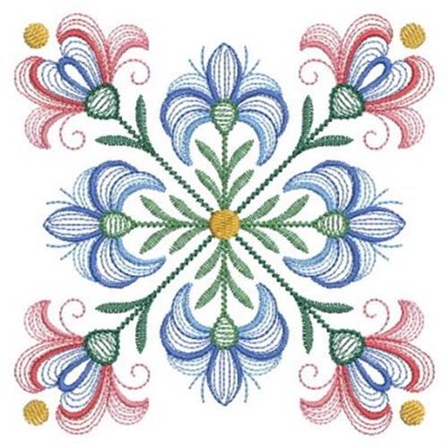 Quilt Flowers Embroidery Design