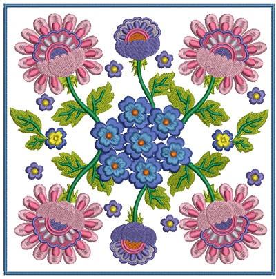 Flower Blocks Embroidery Design