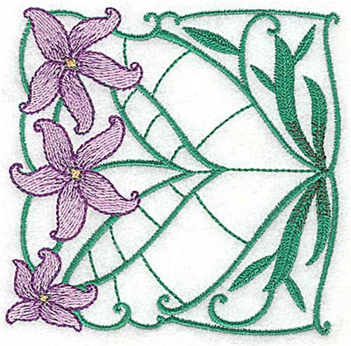 Purple Lily Embroidery Design