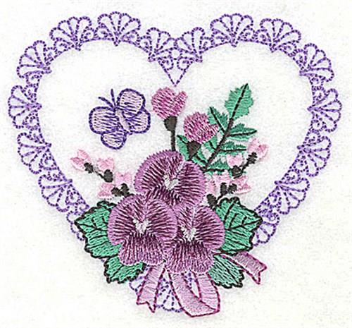 Heart Butterfly Applique Machine Embroidery, Sweet Stitch Design