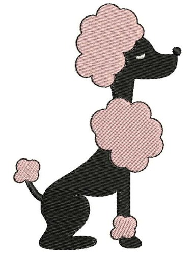 French Poodle Embroidery Design 