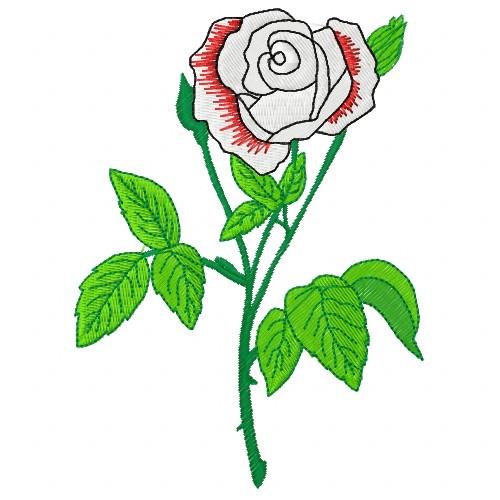 Rose Stems Embroidery Design