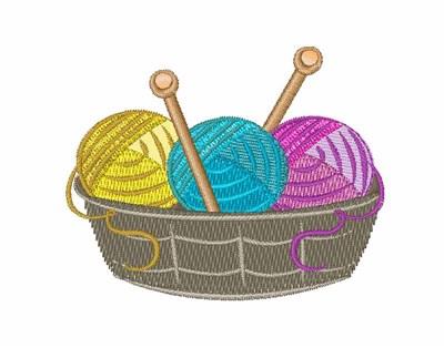 KNITTING BASKET Embroidery Design