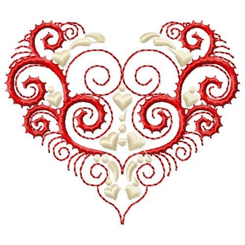 Anchor Swirling Heart Embroidery Design Pattern