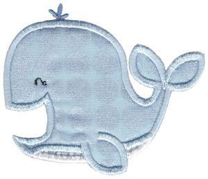 Whale Applique Machine Embroidery Design