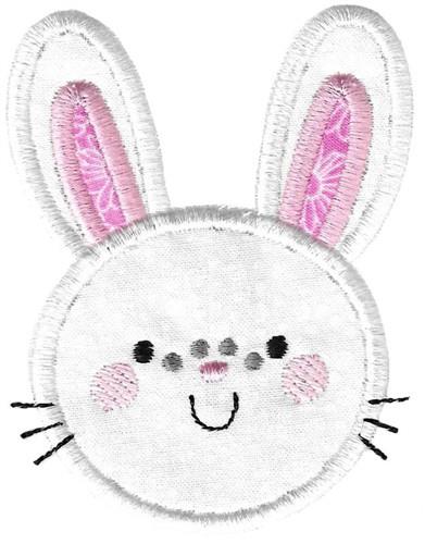 Bunny Face With Flowers Applique Embroidery