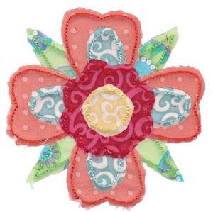 Raggedy Flowers Applique Machine Embroidery Designs