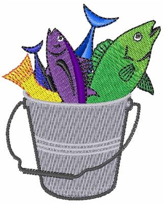 Fish Bucket Embroidery Design