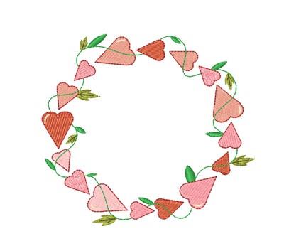 Heart Wreath Machine Embroidery Design 
