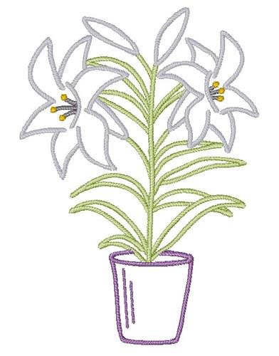 Easter Lily Filled Machine Embroidery Design Digitized Pattern