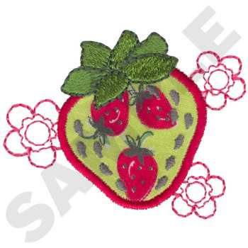 Strawberries Applique Embroidery Design