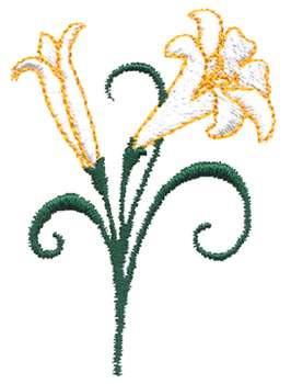 Easter Lily Filled Machine Embroidery Design Digitized Pattern