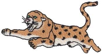 leopard pouncing