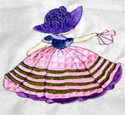 Crinoline Lady Embroidery Design