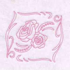 Rosebud Bow Monogram Frame Machine Embroidery Design Roses Rose Baby Spring  Easter