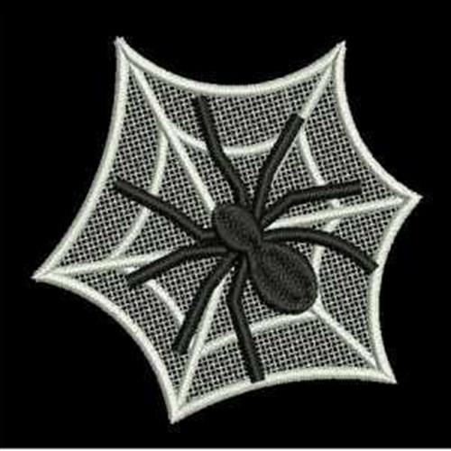 Spider Web Zig Zag Applique Machine Embroidery Design Spiders