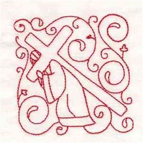 Redwork Easter Block Redwork Easter Block