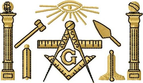 Masonic Logo Embroidery Design, 3 sizes