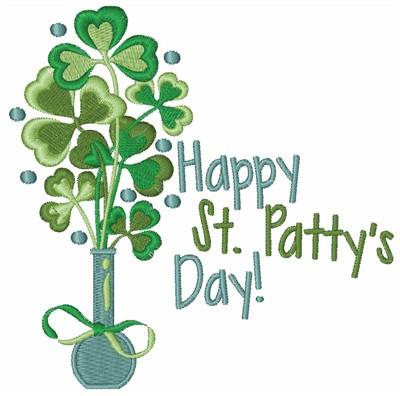 Happy St Patrick's Day Clover Embroidery Design