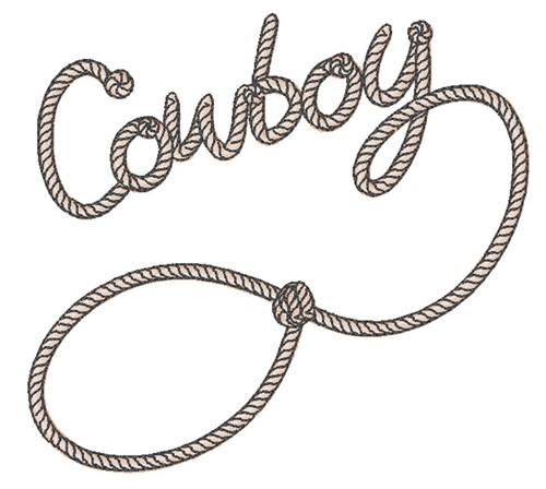 Cowboy Lasso Embroidery Design