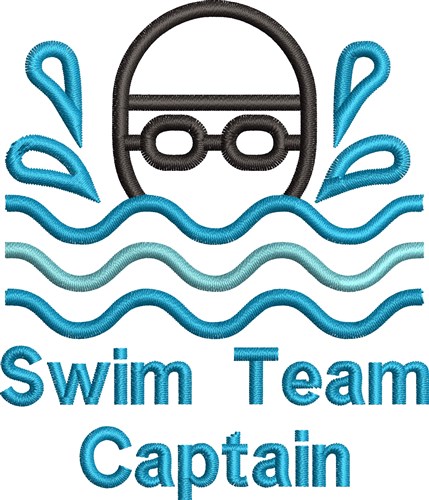 Swim Team Captain Embroidery Design | EmbroideryDesigns.com