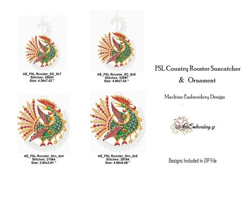 FSL Rooster Suncatcher