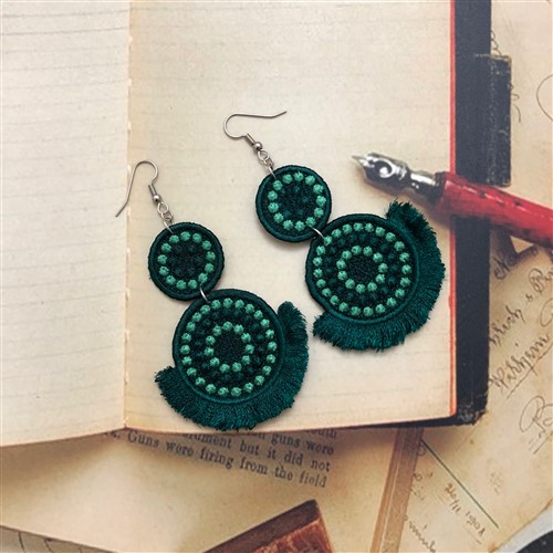 FSL Fringe Circle Earrings