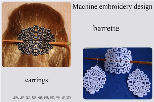 FSL Barrette & Earrings