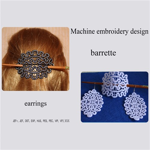 FSL Barrette & Earrings