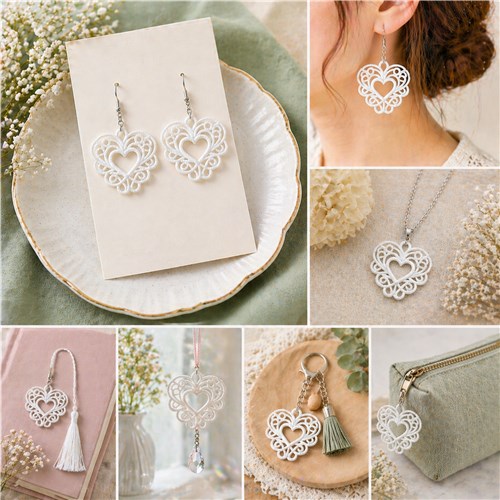 FSL Romantic Heart Earrings