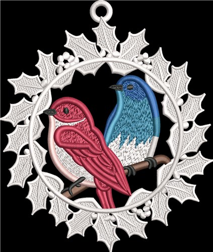 Lovebirds in Wreath