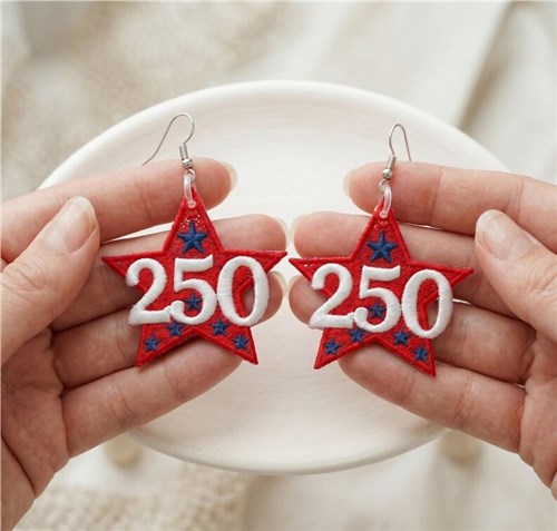 Star Earrings Patriotic