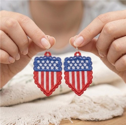 Patriotic Shield Earrings