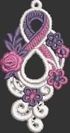 Awareness Ribbon Earrings with Floral Detail