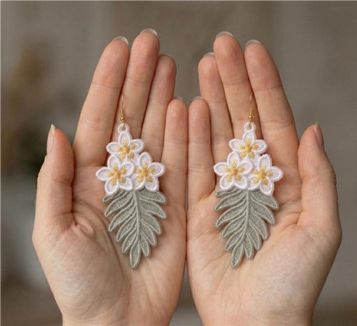 Floral Free Standing Lace Earring