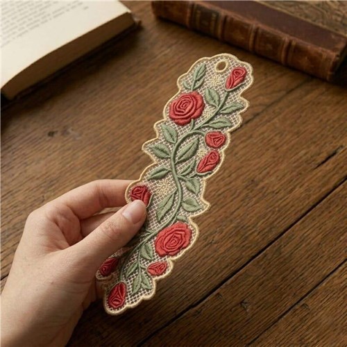 Floral Lace Bookmark Roses