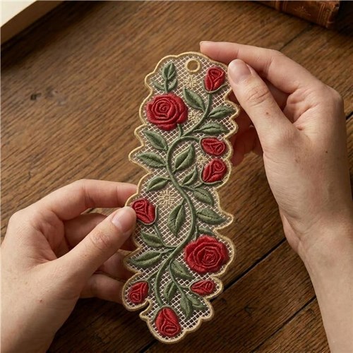Floral Lace Bookmark Roses