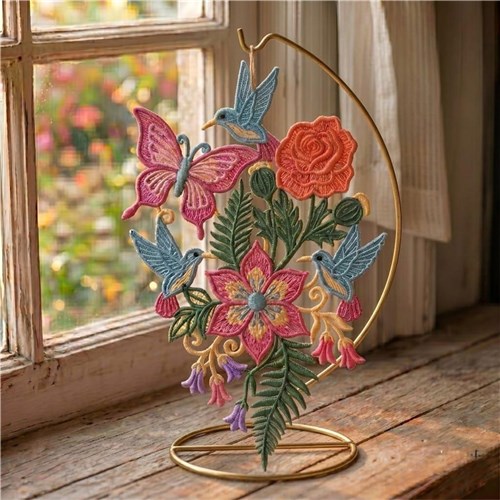 Hummingbird and Butterfly Floral