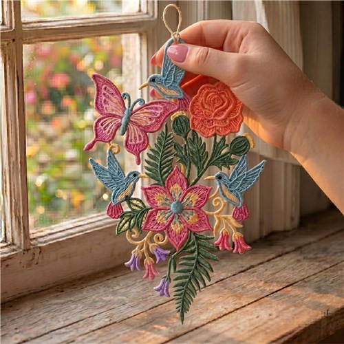 Hummingbird and Butterfly Floral