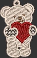 Teddy Bear Earrings with Heart